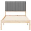 vidaXL Sengestel med Polstret Hovedgavl Lysegr&aring; 90 x 190 cm
