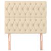 vidaXL sengegavl cremefarvet 90x7x118/128 cm stof