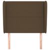 vidaXL sengegavl med kanter 93x23x118/128 cm stof m&oslash;rkebrun