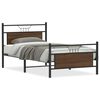 vidaXL sengeramme 100x190 cm uden madras konstrueret tr&aelig; brunt eg