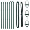 vidaXL Hegnssøjler 7 pcs Grøn Ø32mm 80 cm Galvaniseret stål