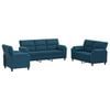 vidaXL Sofa S&aelig;t 3 pcs Bl&aring; Fl&oslash;jl