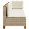 vidaXL 3-personers havesofa med hynder polyrattan beige