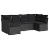 vidaXL sofas&aelig;t til haven 6 dele med hynder polyrattan sort