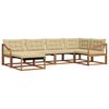 vidaXL Udend&oslash;rs sofagruppe 6 pcs Naturlig og Beige Massivt Akacietr&aelig;