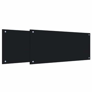 vidaXL K&oslash;kkenbacksplash 2 stk. Sort 90 x 40 cm h&aelig;rdet glas