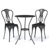 vidaXL bistros&aelig;t 3 dele st&oslash;bt aluminium sort
