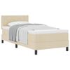vidaXL Box spring seng med pude med hovedg&aelig;rde Creme 90 x 200 cm Stof