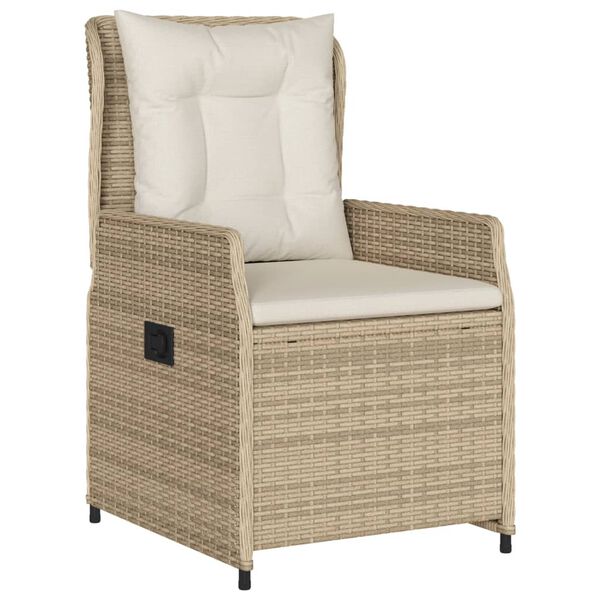 vidaXL havestole 2 stk. med l&aelig;nefunktion polyrattan beige