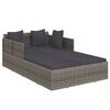 vidaXL solseng med hynder 182x118x63 cm polyrattan gr&aring;