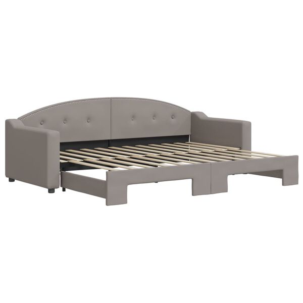 vidaXL daybed med udtr&aelig;k 80x200 cm stof gr&aring;brun