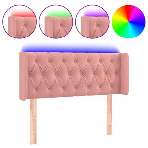 vidaXL sengegavl med LED-lys 93x16x78/88 cm fl&oslash;jl lyser&oslash;d