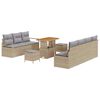 vidaXL Havesofa S&aelig;t 10 stk. Beige polyrattan