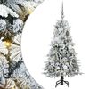 vidaXL Kunstigt Hinged Juletr&aelig; med 150 LED'er Hvid 120 cm PE og PVC