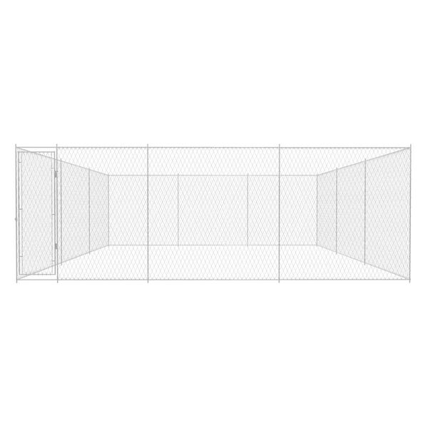 vidaXL udendørs hundeløbegård galvaniseret stål 570x570x185 cm