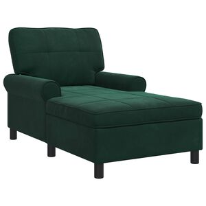 vidaXL Chaise Lounge med pude M&oslash;rkegr&oslash;n 91 x 157 x 91 cm Fl&oslash;jl