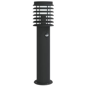 vidaXL udend&oslash;rs standerlampe med sensor 60 cm rustfrit st&aring;l sort