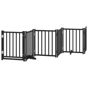 vidaXL hundel&aring;ge m. d&oslash;r 6 paneler 300 cm foldbar massivt gran sort