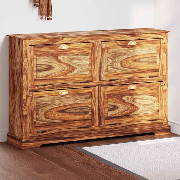 vidaXL skoskab 140 x 35 x 90 cm massivt akacietr&aelig;