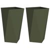 vidaXL Plantekasse 2 pcs Oliven gr&oslash;n 40 x 40 x 75 cm St&aring;l