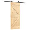 vidaXL Skyded&oslash;r Naturfarvet og sort 85 x 210 cm Massivt Fyrretr&aelig;
