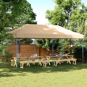 vidaXL foldbart pop up-festtelt 580x292x315 cm beige