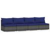 vidaXL 4-personers sofa med hynder polyrattan gr&aring;