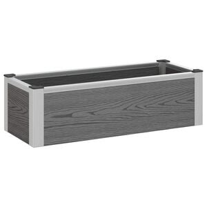 vidaXL H&oslash;jbed Gr&aring; 75 x 30 x 22 cm WPC og Aluminium