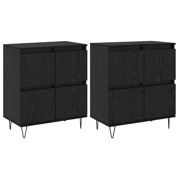 vidaXL Sideboards 2 pcs Sort eg 120 x 35 x 70 cm Konstrueret tr&aelig;