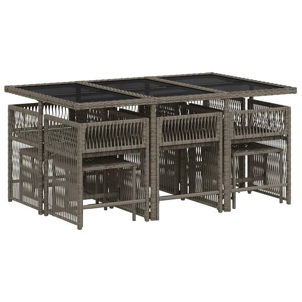 vidaXL lounges&aelig;t til haven 11 dele med hynder polyrattan gr&aring;