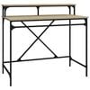 vidaXL skrivebord 100x50x90 cm konstrueret tr&aelig; og jern sonoma-eg