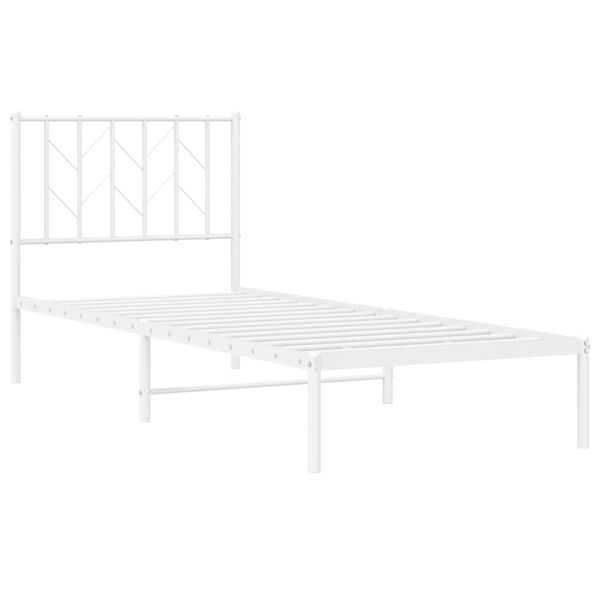 vidaXL sengeramme med sengegavl 80x200 cm metal hvid