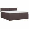 vidaXL Boxmadras med topmadras M&oslash;rk Brun 200 x 200 cm Stof