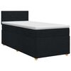 vidaXL Boxmadras med topmadras med hovedg&aelig;rde Sort 100 x 200 cm Stof