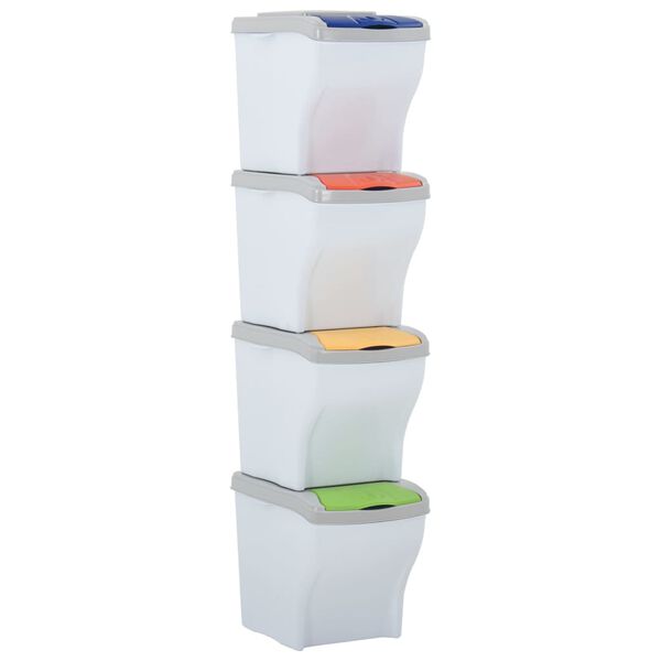 vidaXL stabelbare skraldespande 4 stk. 80 l hvid