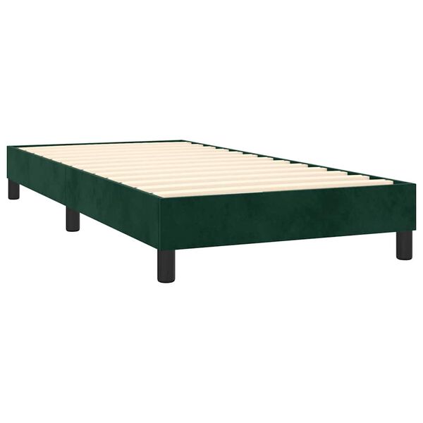 vidaXL Boxspring sengeramme M&oslash;rkegr&oslash;n 90x200 cm Fl&oslash;jl