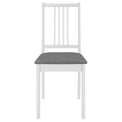 vidaXL spisebordsstole med hynder 6 stk. massivt træ hvid