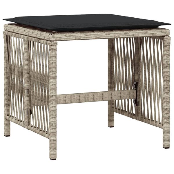 vidaXL lounges&aelig;t til haven 11 dele med hynder polyrattan lysegr&aring;