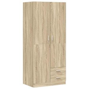 vidaXL kl&aelig;deskab 80 x 52 x 180 cm konstrueret tr&aelig; sonoma-eg