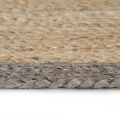 vidaXL håndlavet tæppe med grå kant jute 90 cm