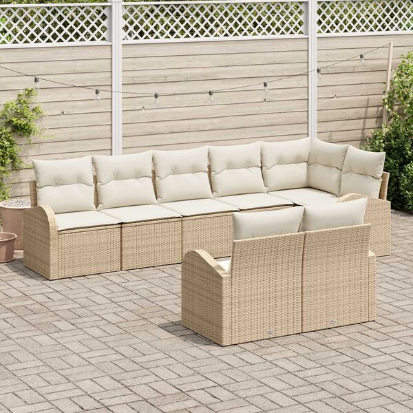 vidaXL Havesofa Sæt Beige og creme 55 x 55 x 37 cm polyrattan