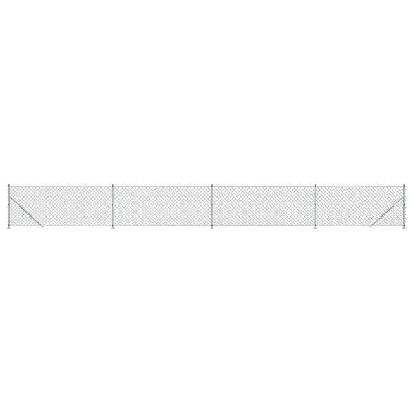 vidaXL trådhegn med flange 0,8x10 m sølvfarvet
