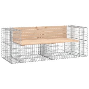 vidaXL haveb&aelig;nk med gabiondesign 184x71x65,5 cm massivt fyrretr&aelig;