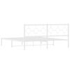 vidaXL sengeramme med sengegavl 180x200 cm metal hvid