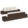 vidaXL Havesofa S&aelig;t 7 stk. Brun og cremefarvet 55 x 55 x 37 cm