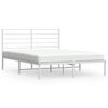 vidaXL sengeramme med sengegavl 150x200 cm metal hvid