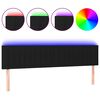 vidaXL sengegavl med LED-lys 160x5x78/88 cm stof sort