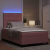 vidaXL LED Box Spring Bed med madras Lyser&oslash;d 120 x 200 cm Stof