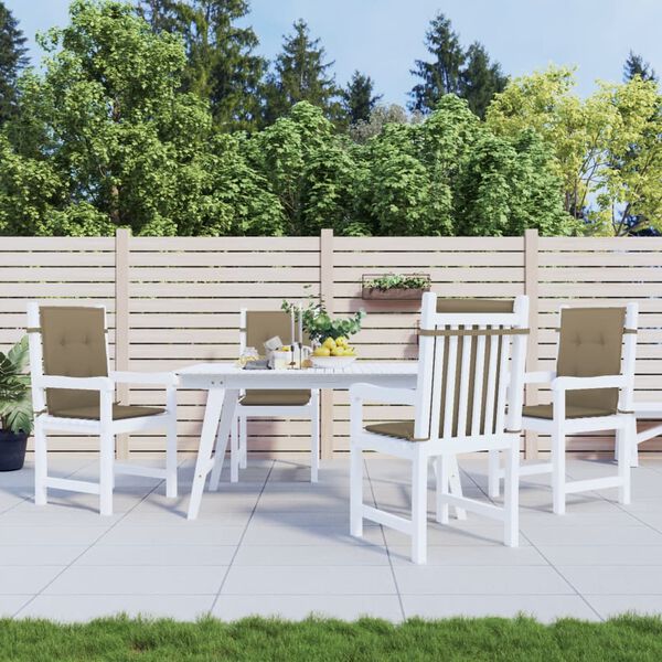 vidaXL stolehynder med lav ryg 4 stk. 100x50x4 cm stof gr&aring;brun