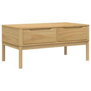 vidaXL sofabord FLORO 99x55,5x45 cm massivt fyrretr&aelig; gyldenbrun